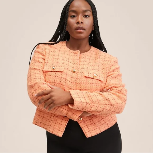 🔥Last 2🔥MANGO Short tweed blazer - Picture 5 of 7